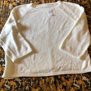 GAP white cotton sweater XL NWT